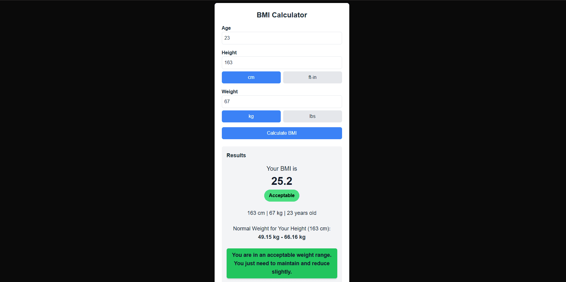 BMI Calculator